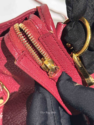 Balenciaga Burgundy Chevre Small Metallic City Edge Bag GHW