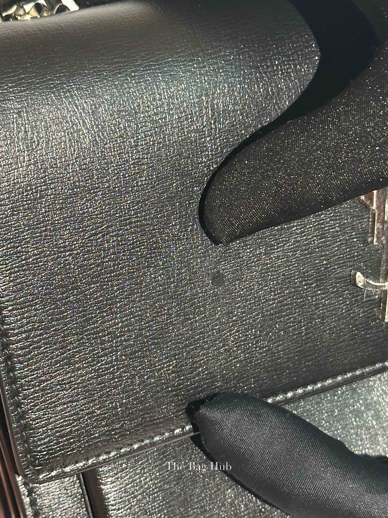 Saint Laurent Noir Smooth Leather Medium Sunset Shoulder Bag SHW