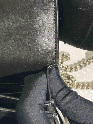 Saint Laurent Noir Smooth Leather Medium Sunset Shoulder Bag SHW