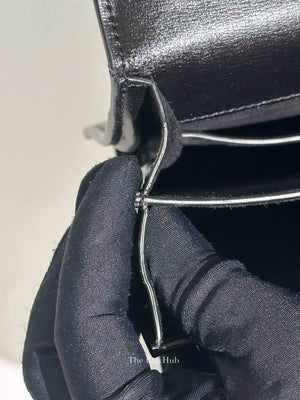 Saint Laurent Noir Smooth Leather Medium Sunset Shoulder Bag SHW
