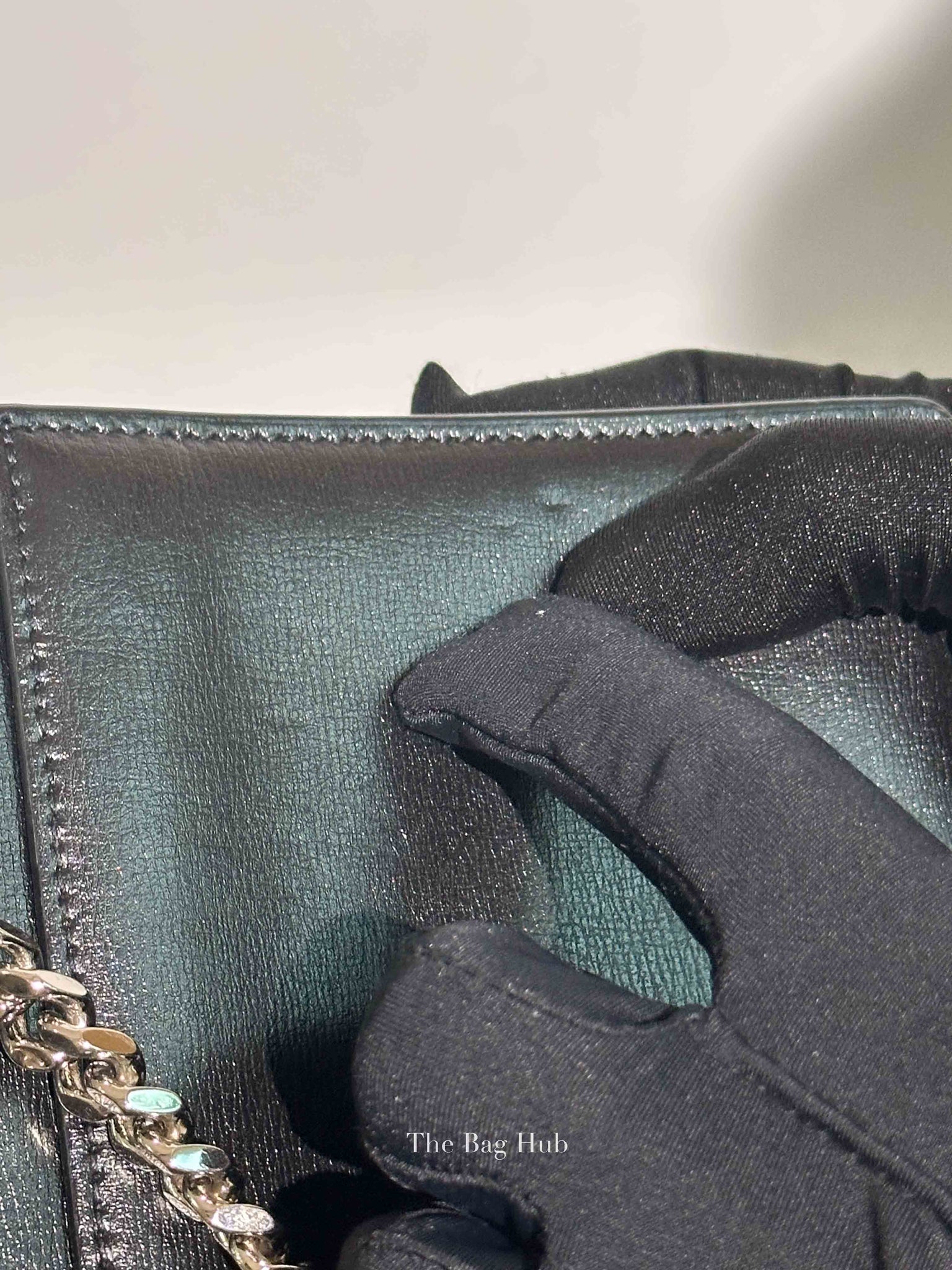 Saint Laurent Noir Smooth Leather Medium Sunset Shoulder Bag SHW
