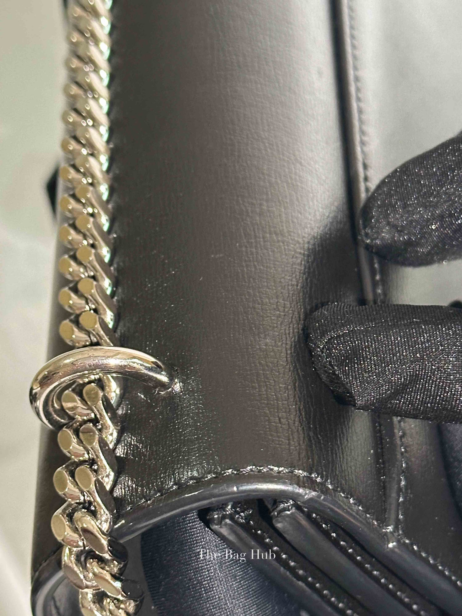Saint Laurent Noir Smooth Leather Medium Sunset Shoulder Bag SHW