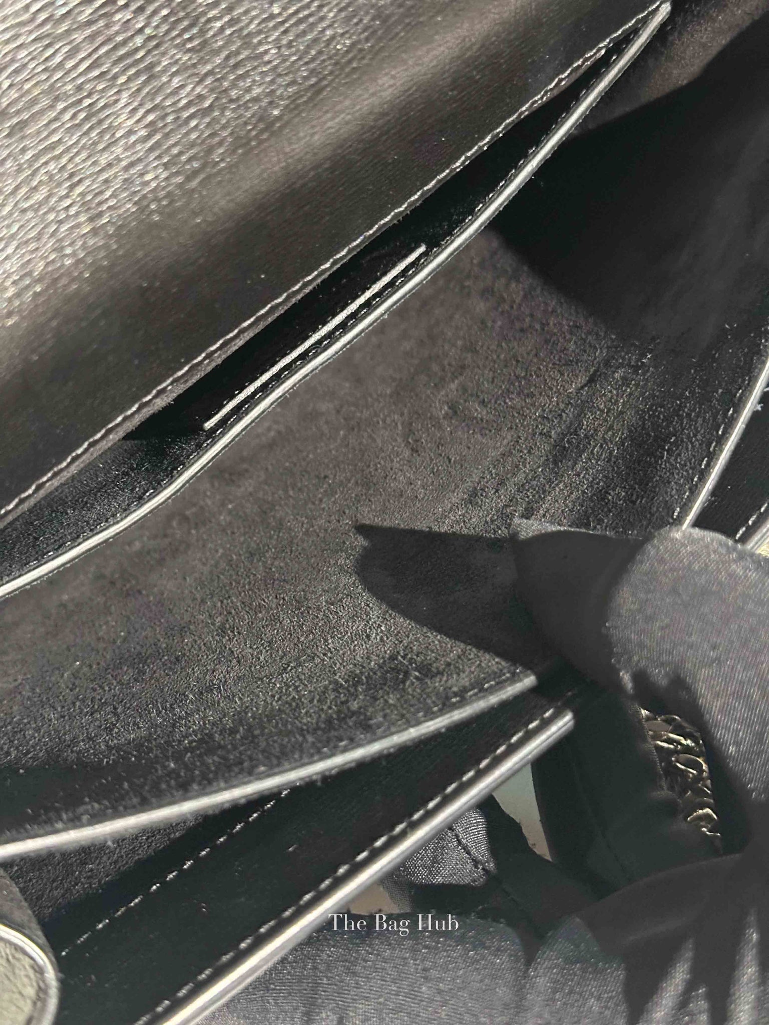 Saint Laurent Noir Smooth Leather Medium Sunset Shoulder Bag SHW