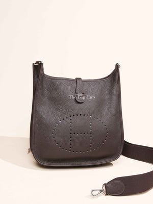 Hermes Ebene Taurillon Clemence Evelyne III PM 29 Bag PHW