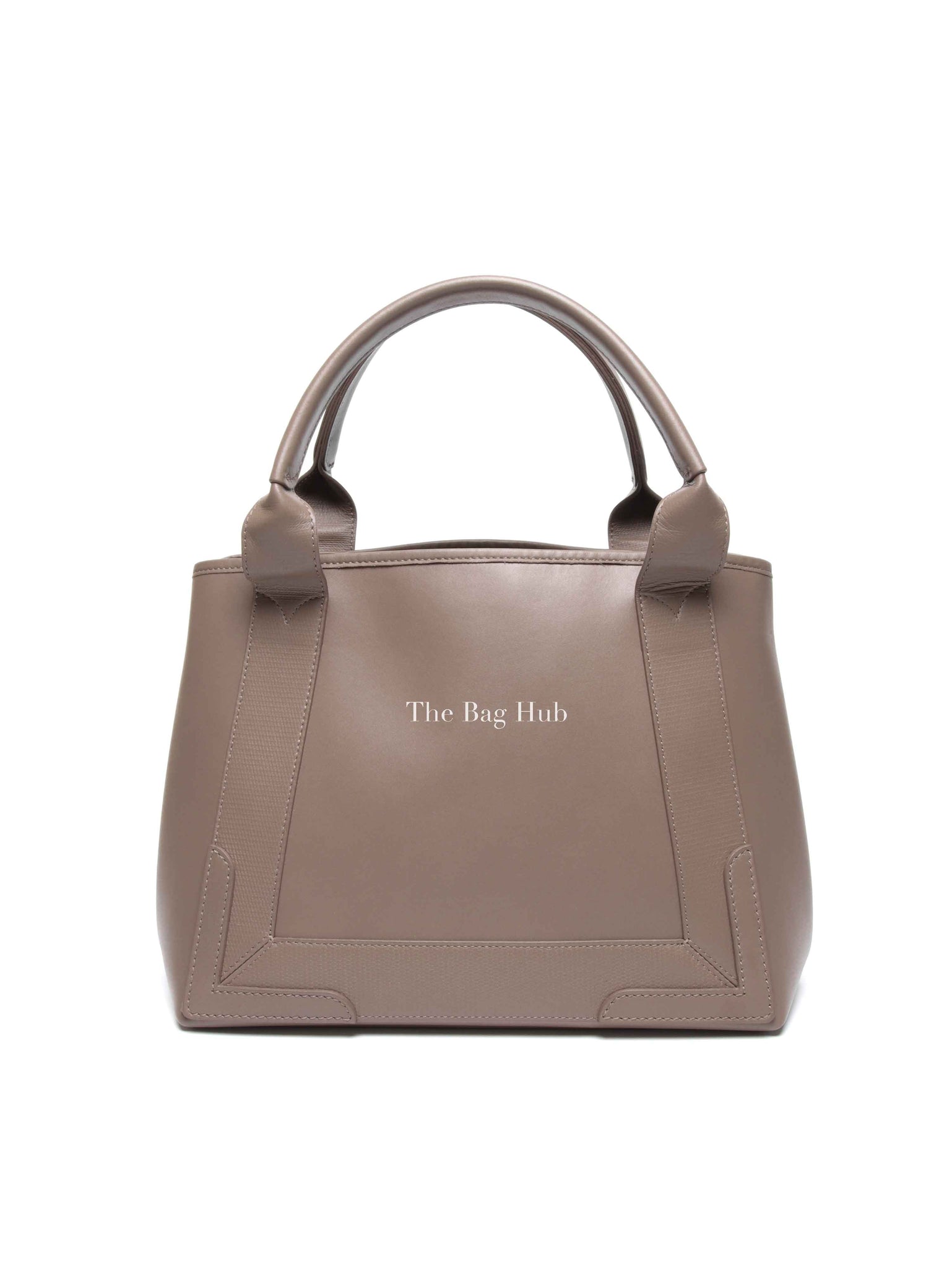 Balenciaga Taupe Leather Small Navy Cabas Bag