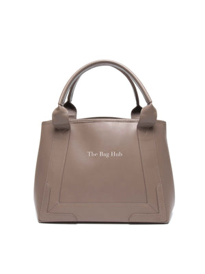 Balenciaga Taupe Leather Small Navy Cabas Bag