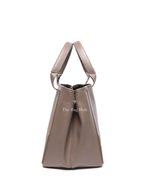 Balenciaga Taupe Leather Small Navy Cabas Bag