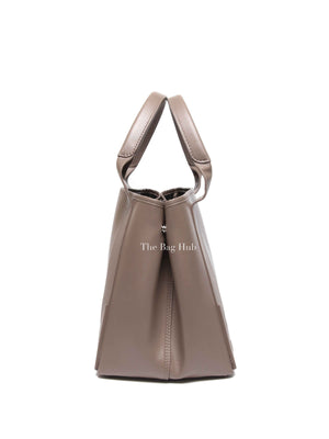 Balenciaga Taupe Leather Small Navy Cabas Bag