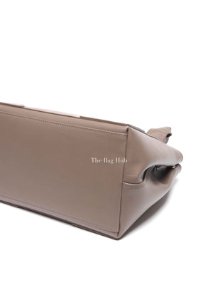 Balenciaga Taupe Leather Small Navy Cabas Bag
