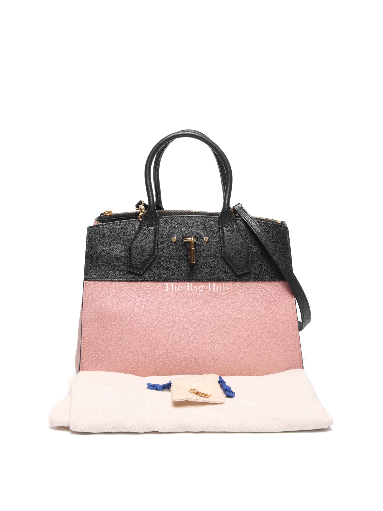 Louis Vuitton Pink/Black Taurillon City Steamer MM Magnolia Bag