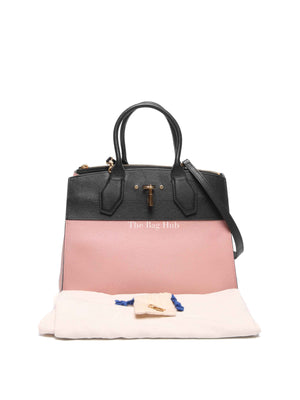Louis Vuitton Pink/Black Taurillon City Steamer MM Magnolia Bag