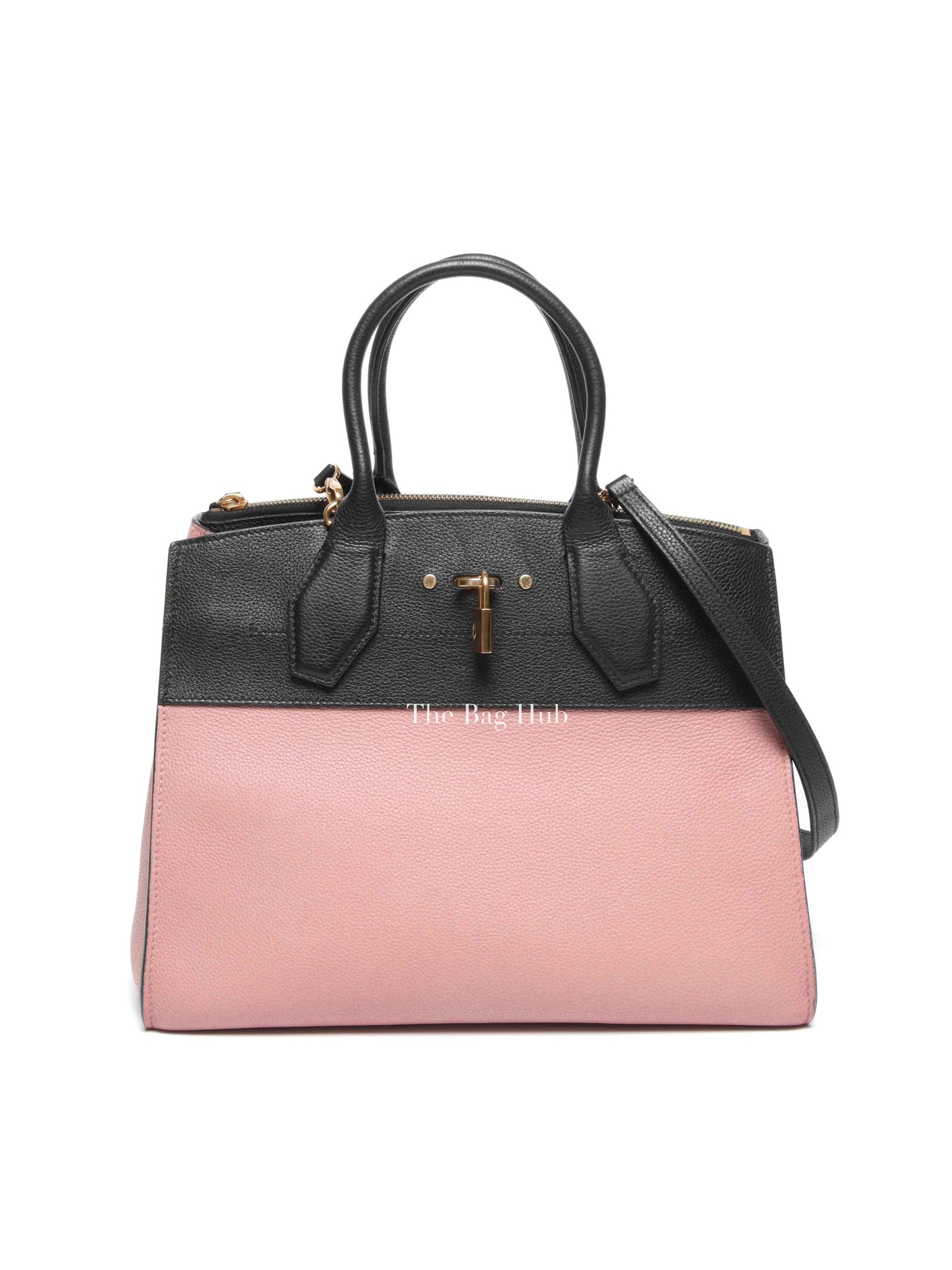 Louis Vuitton Pink/Black Taurillon City Steamer MM Magnolia Bag
