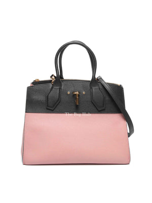 Louis Vuitton Pink/Black Taurillon City Steamer MM Magnolia Bag