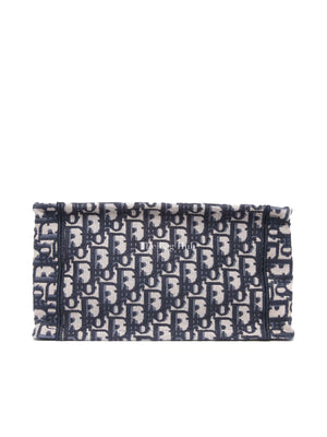 Dior Ecru and Blue Oblique Embroidery Small Book Tote Bag