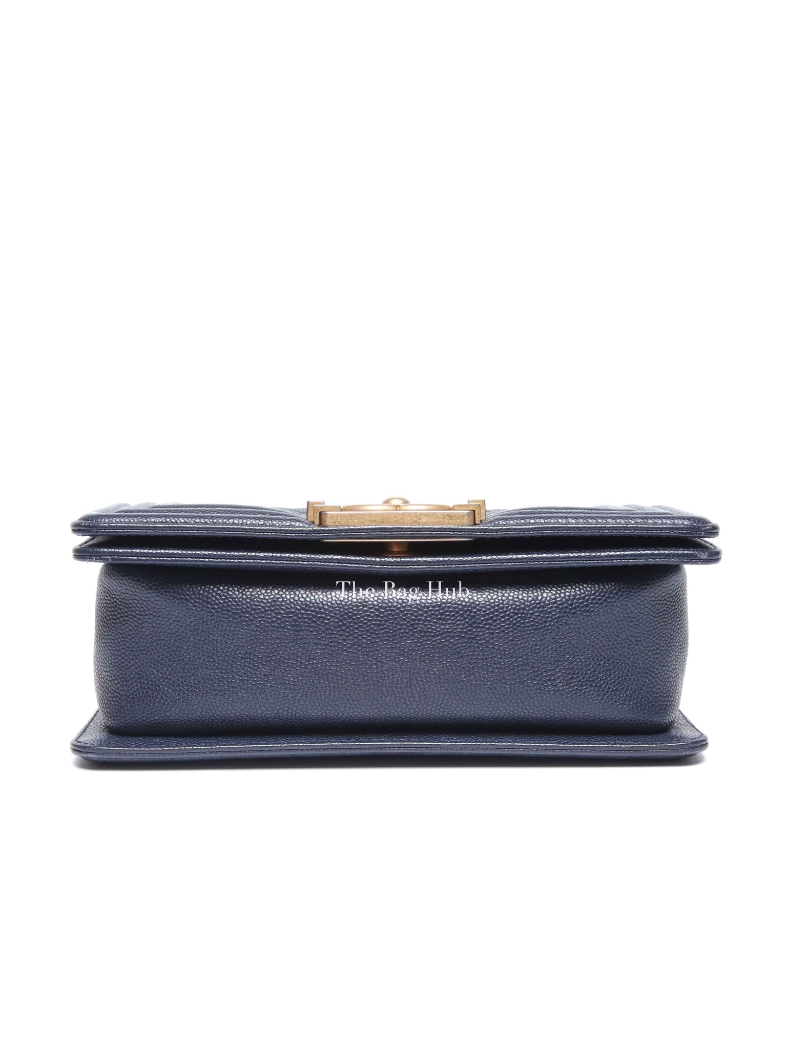 Chanel Navy Blue Quilted Caviar Small Boy Flap Bag GHW