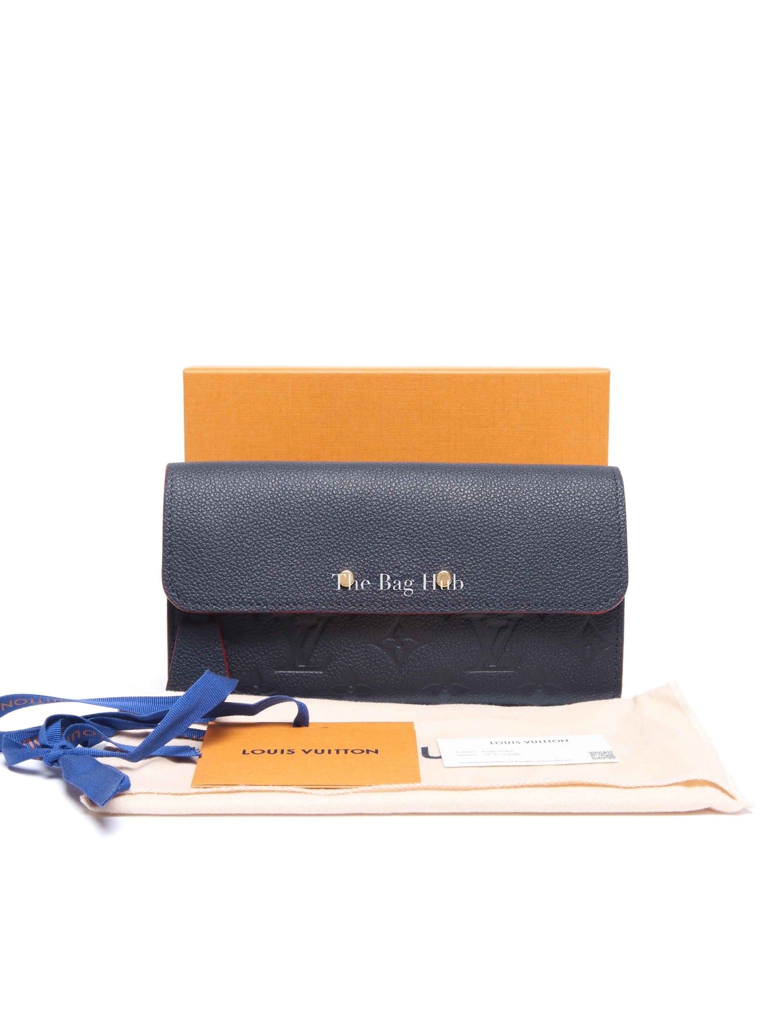 Louis Vuitton Marine Rouge Leather Empreinte Portefeuille Pont Neuf Long Wallet