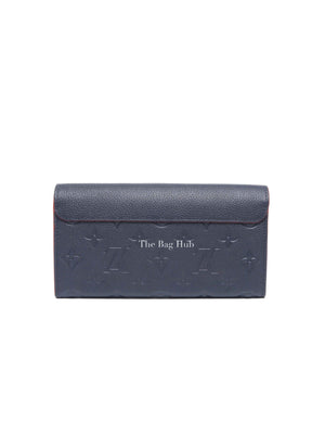 Louis Vuitton Marine Rouge Leather Empreinte Portefeuille Pont Neuf Long Wallet