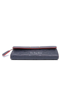 Louis Vuitton Marine Rouge Leather Empreinte Portefeuille Pont Neuf Long Wallet