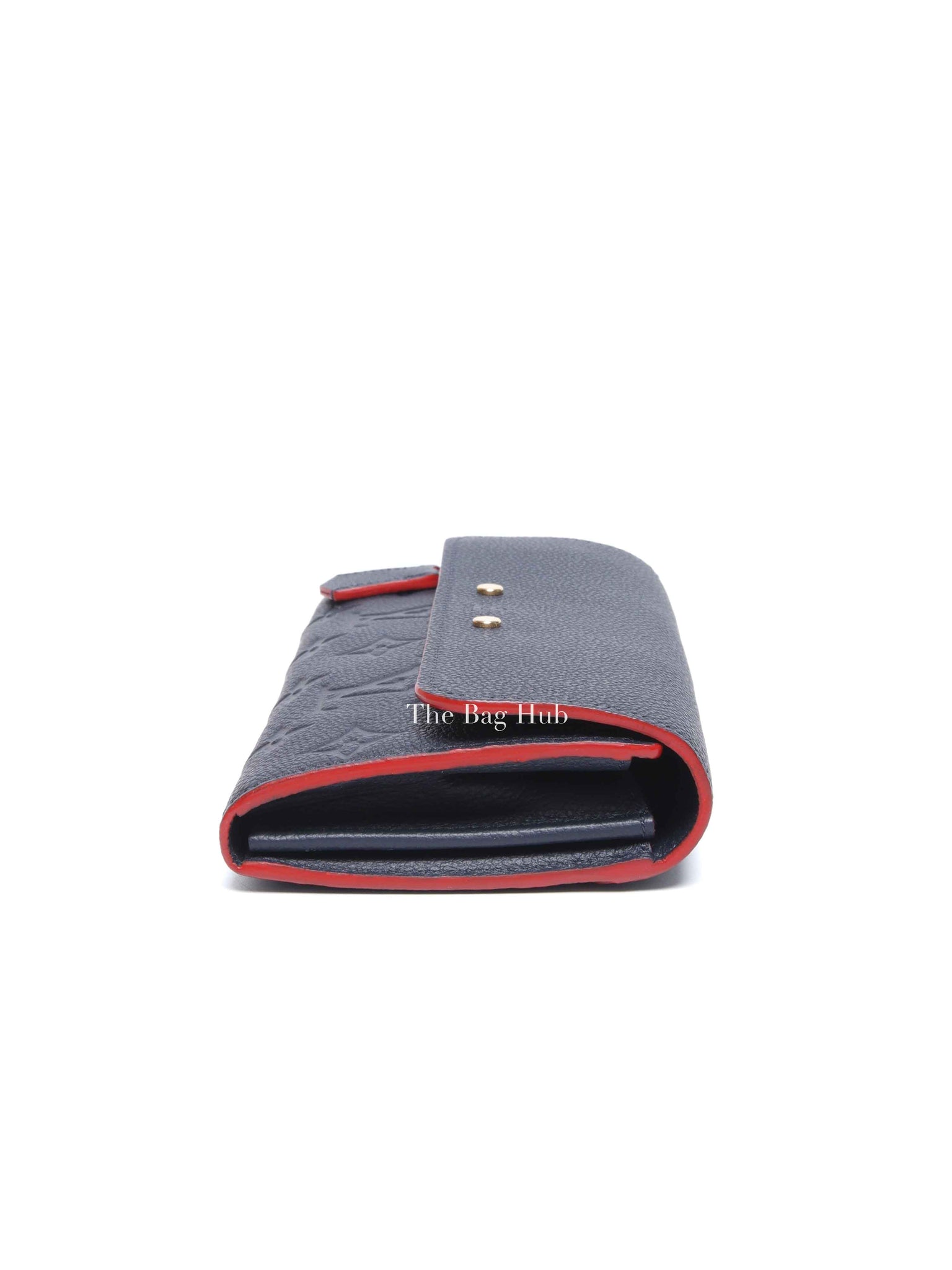 Louis Vuitton Marine Rouge Leather Empreinte Portefeuille Pont Neuf Long Wallet