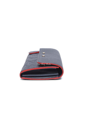 Louis Vuitton Marine Rouge Leather Empreinte Portefeuille Pont Neuf Long Wallet