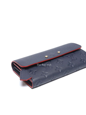 Louis Vuitton Marine Rouge Leather Empreinte Portefeuille Pont Neuf Long Wallet