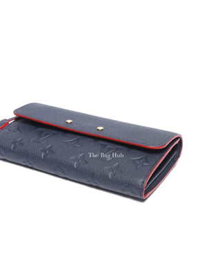 Louis Vuitton Marine Rouge Leather Empreinte Portefeuille Pont Neuf Long Wallet