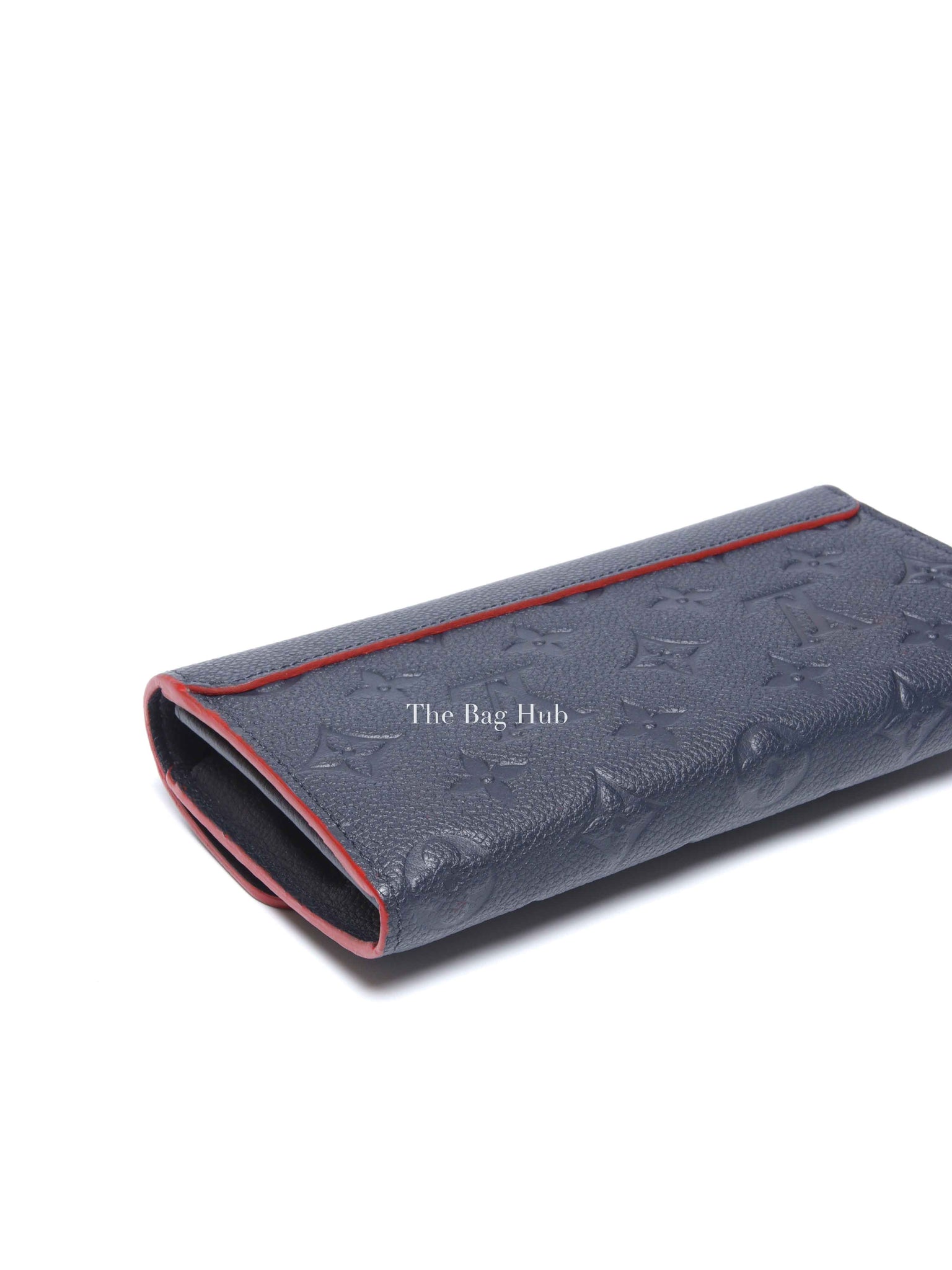 Louis Vuitton Marine Rouge Leather Empreinte Portefeuille Pont Neuf Long Wallet