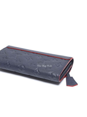 Louis Vuitton Marine Rouge Leather Empreinte Portefeuille Pont Neuf Long Wallet