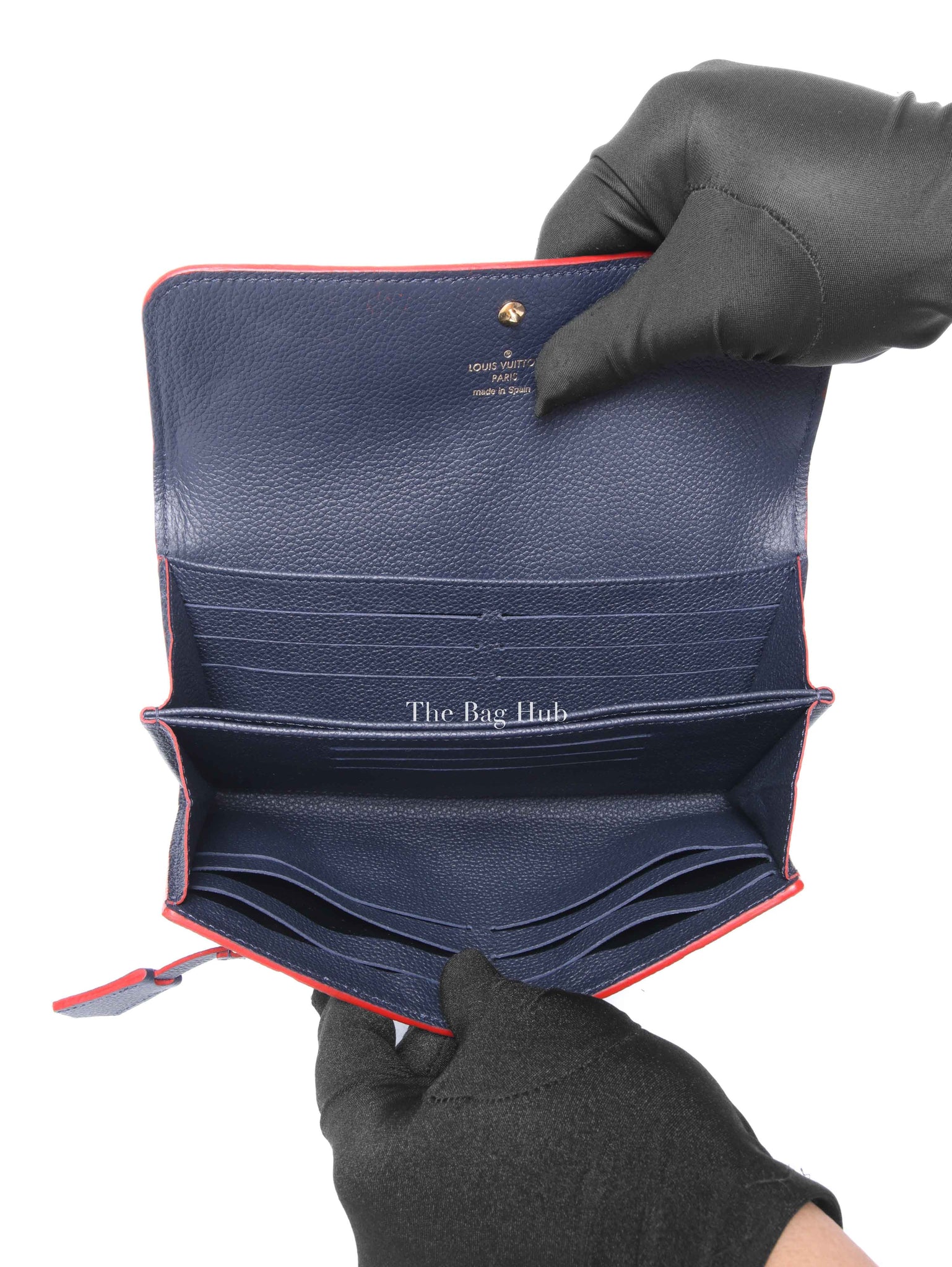 Louis Vuitton Marine Rouge Leather Empreinte Portefeuille Pont Neuf Long Wallet