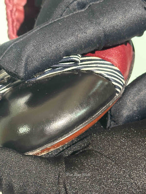 Louis Vuitton Burgundy Leather Elba Scrunch Ballet Flats Size 36.5