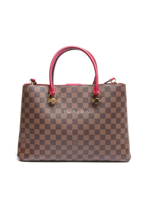 Louis Vuitton Red/Brown Damier Ebene Riverside Crossbody Tote Bag