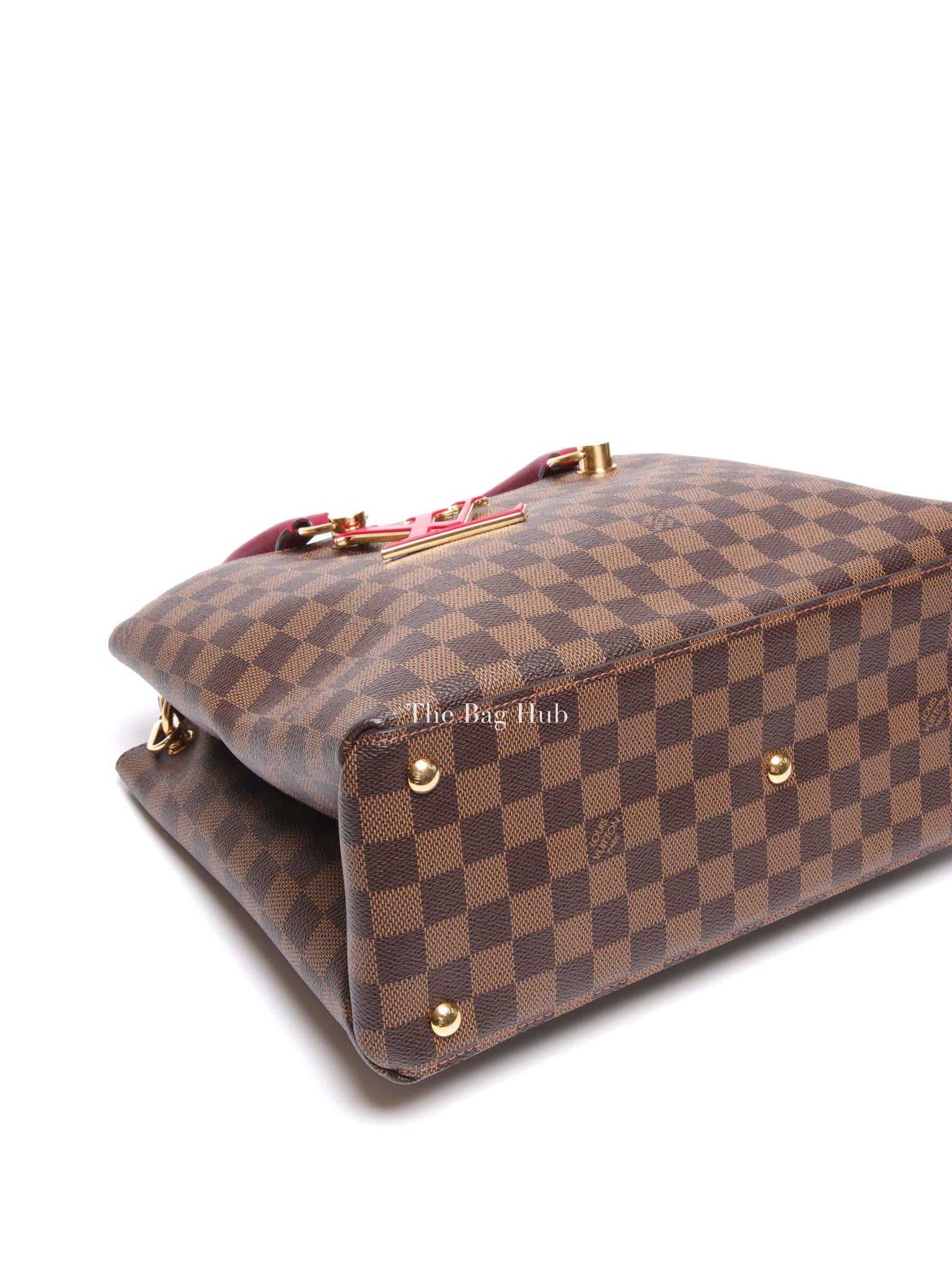 Louis Vuitton Red/Brown Damier Ebene Riverside Crossbody Tote Bag