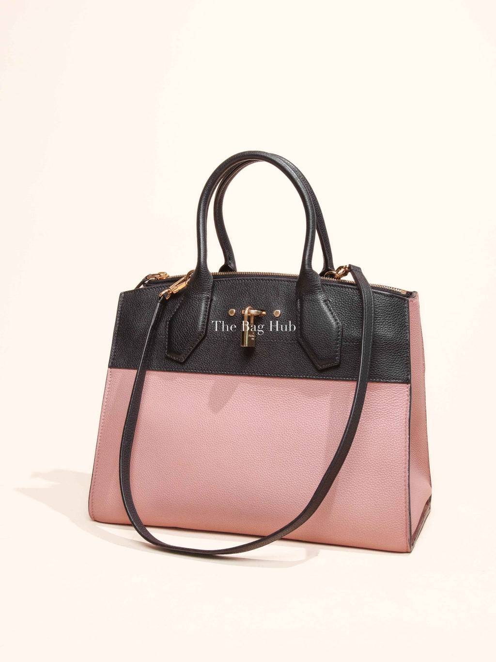 Louis Vuitton Pink/Black Taurillon City Steamer MM Magnolia Bag