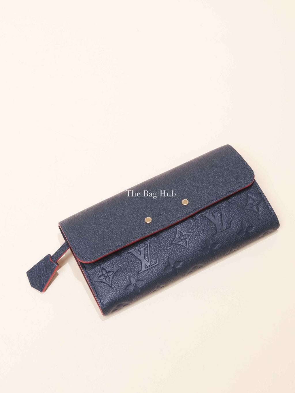 Louis Vuitton Marine Rouge Leather Empreinte Portefeuille Pont Neuf Long Wallet