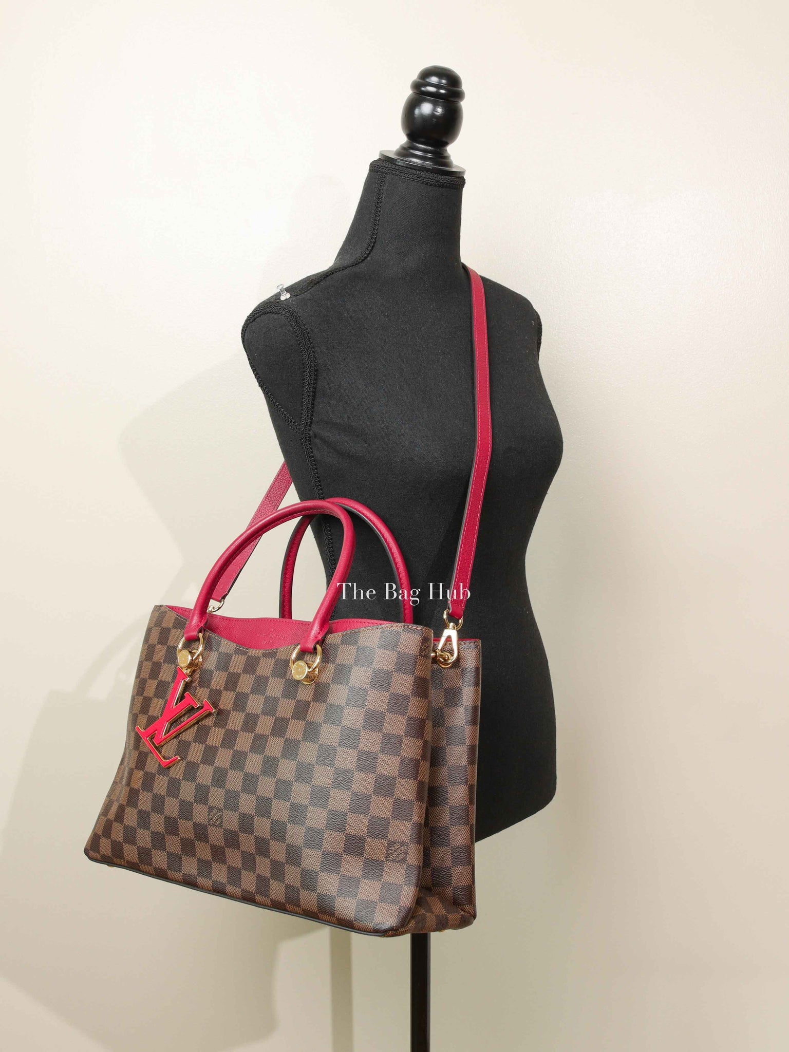 Louis Vuitton Red/Brown Damier Ebene Riverside Crossbody Tote Bag