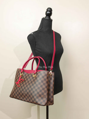 Louis Vuitton Red/Brown Damier Ebene Riverside Crossbody Tote Bag