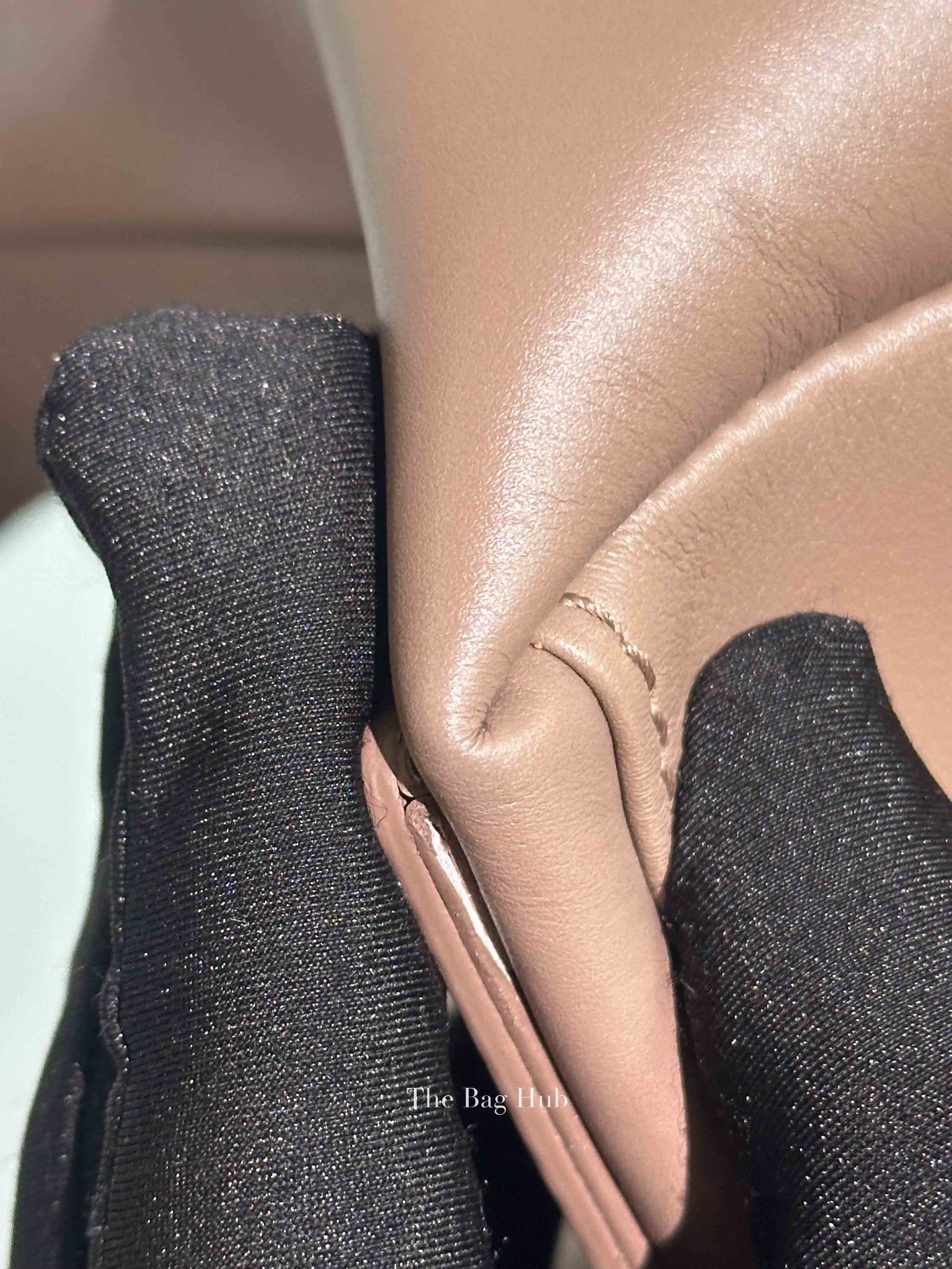 Balenciaga Taupe Leather Small Navy Cabas Bag