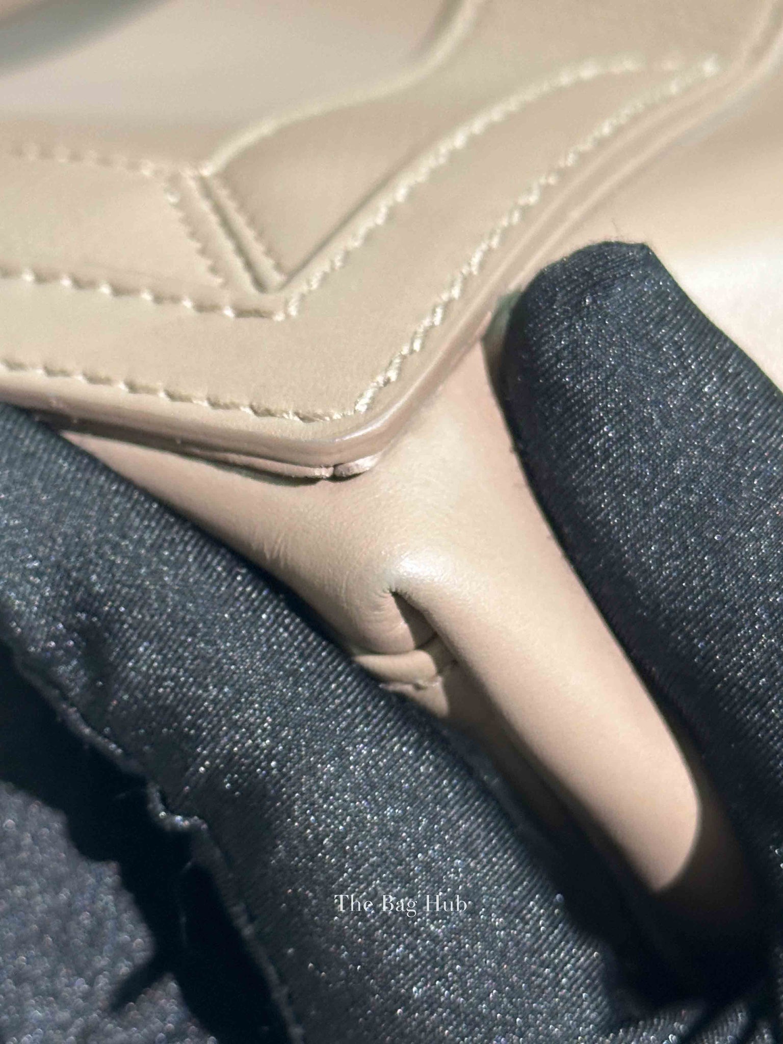 Balenciaga Taupe Leather Small Navy Cabas Bag