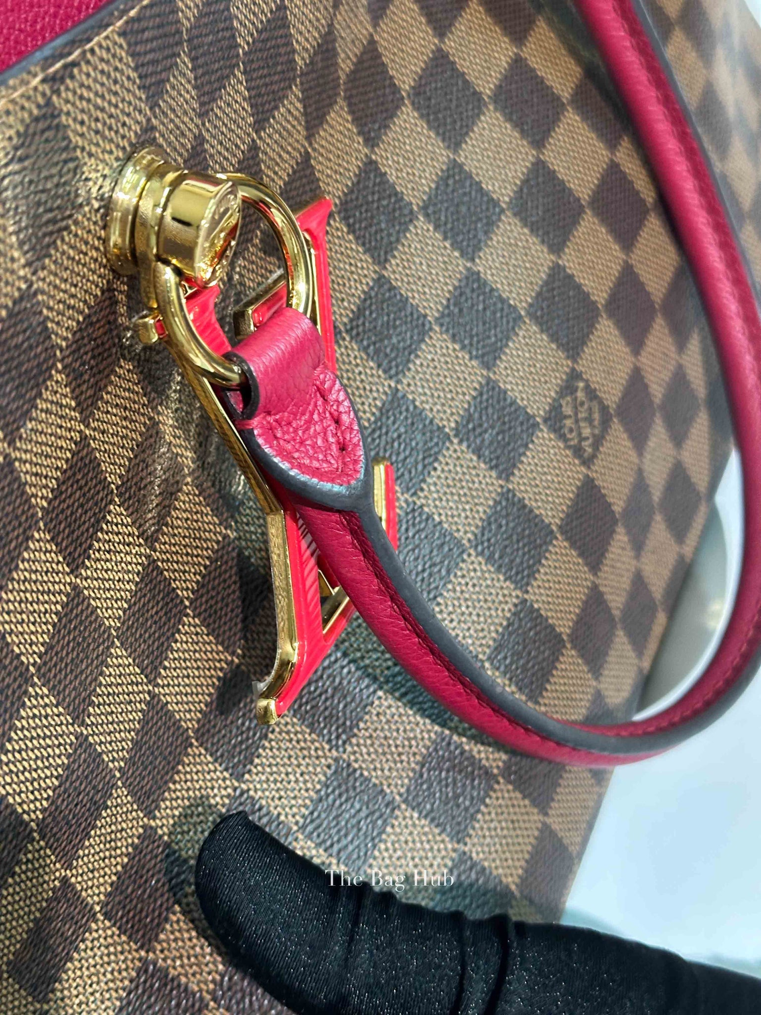 Louis Vuitton Red/Brown Damier Ebene Riverside Crossbody Tote Bag