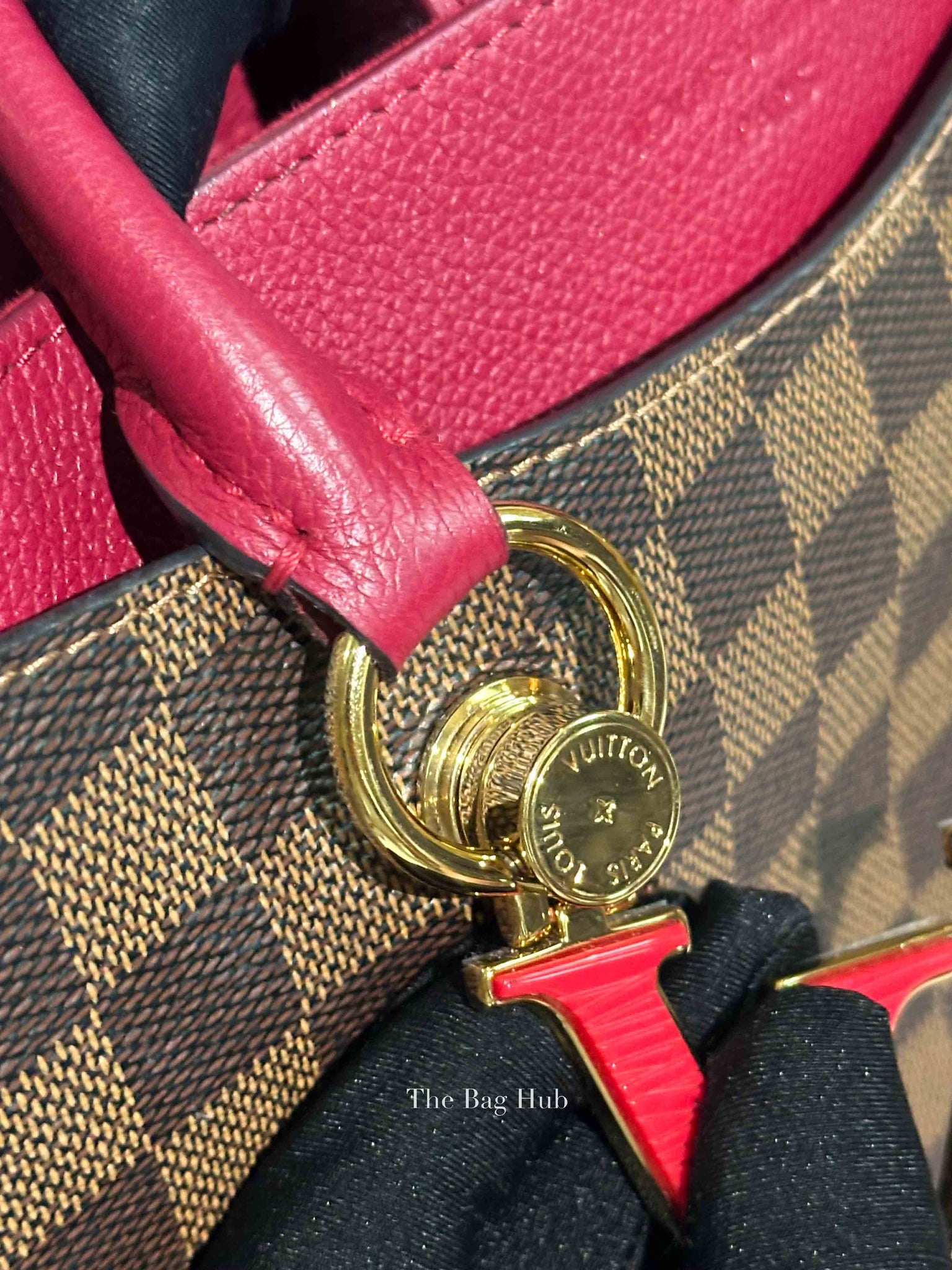 Louis Vuitton Red/Brown Damier Ebene Riverside Crossbody Tote Bag
