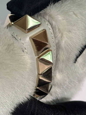 Valentino Mint Green Fur Glam Lock Rockstud Flap Bag