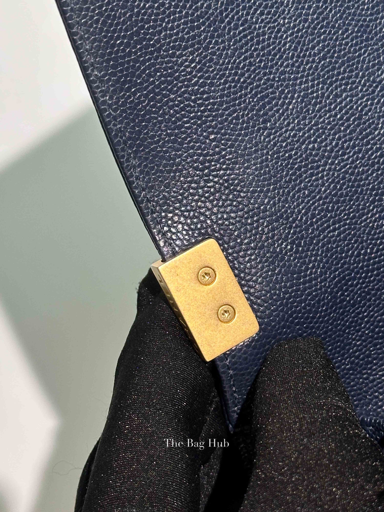Chanel Navy Blue Quilted Caviar Small Boy Flap Bag GHW