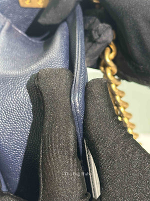 Chanel Navy Blue Quilted Caviar Small Boy Flap Bag GHW