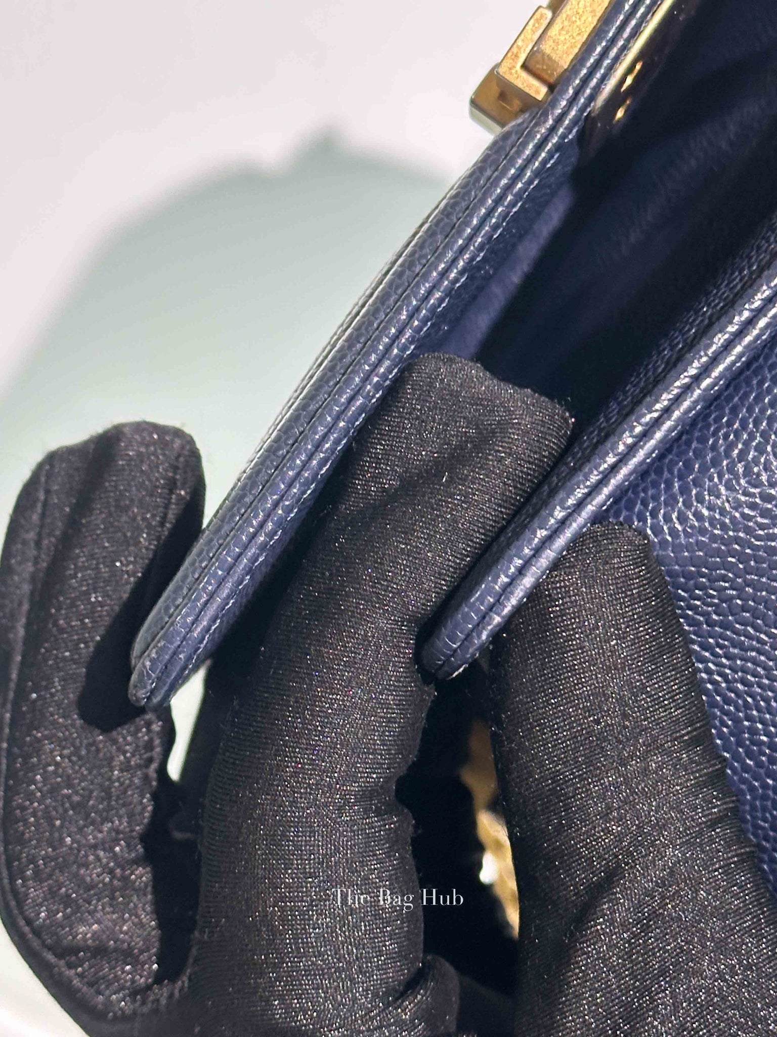Chanel Navy Blue Quilted Caviar Small Boy Flap Bag GHW