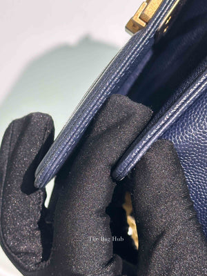 Chanel Navy Blue Quilted Caviar Small Boy Flap Bag GHW