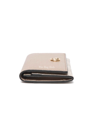 Gucci Beige/White Leather Canvas GG Marmont Card Case