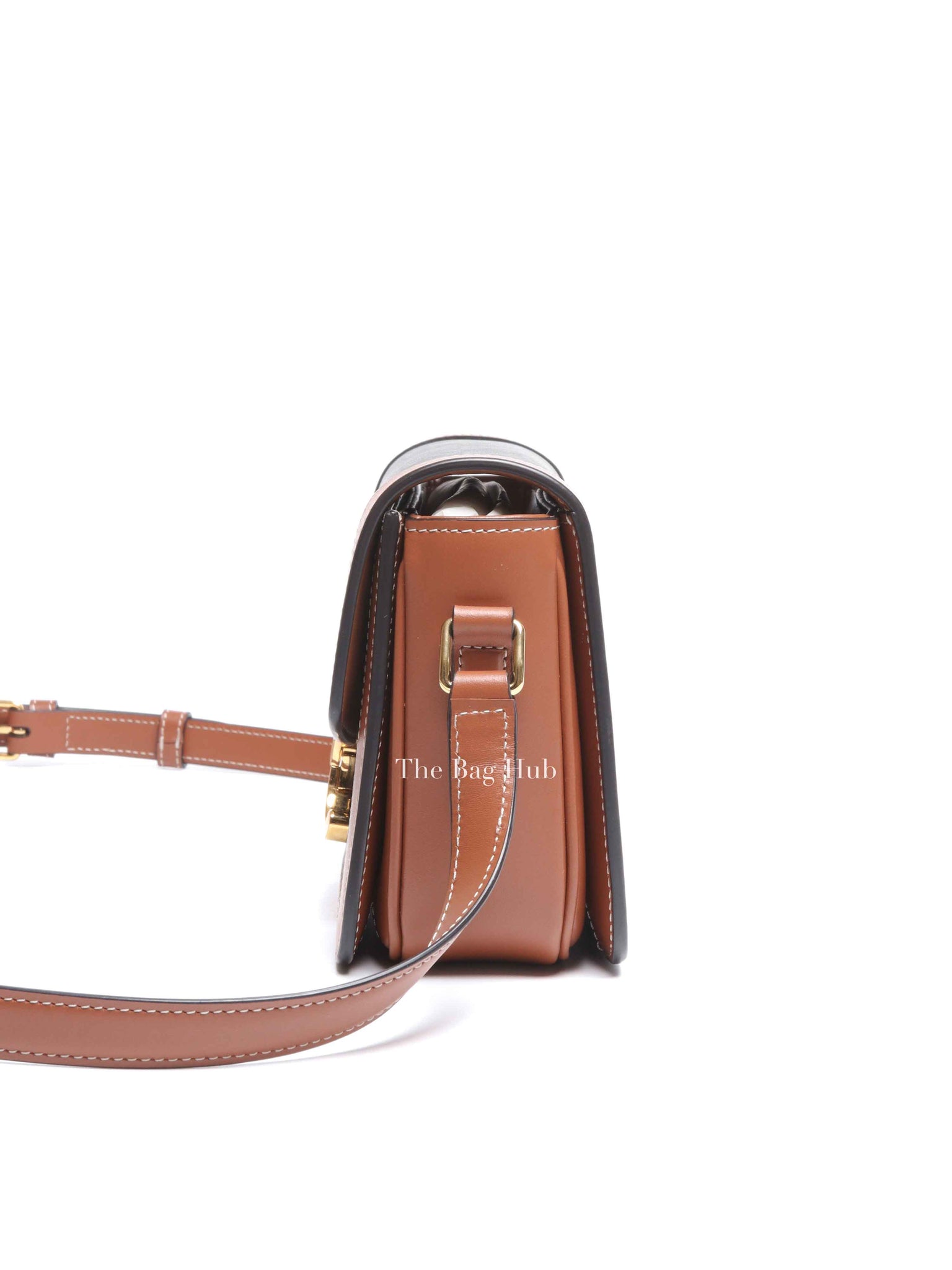 Celine Tan Canvas/Calfskin Teen Triomphe Shoulder Bag