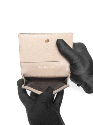 Gucci Beige/White Leather Canvas GG Marmont Card Case