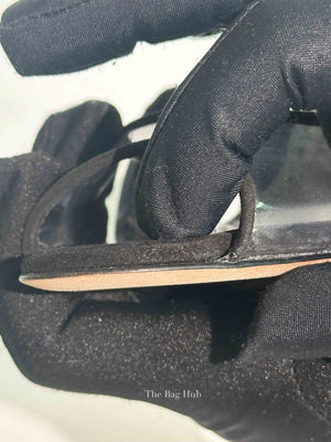 Manolo Blahnik Black Suade Jadifa Clear Stiletto Mule Sandals Size 36.5