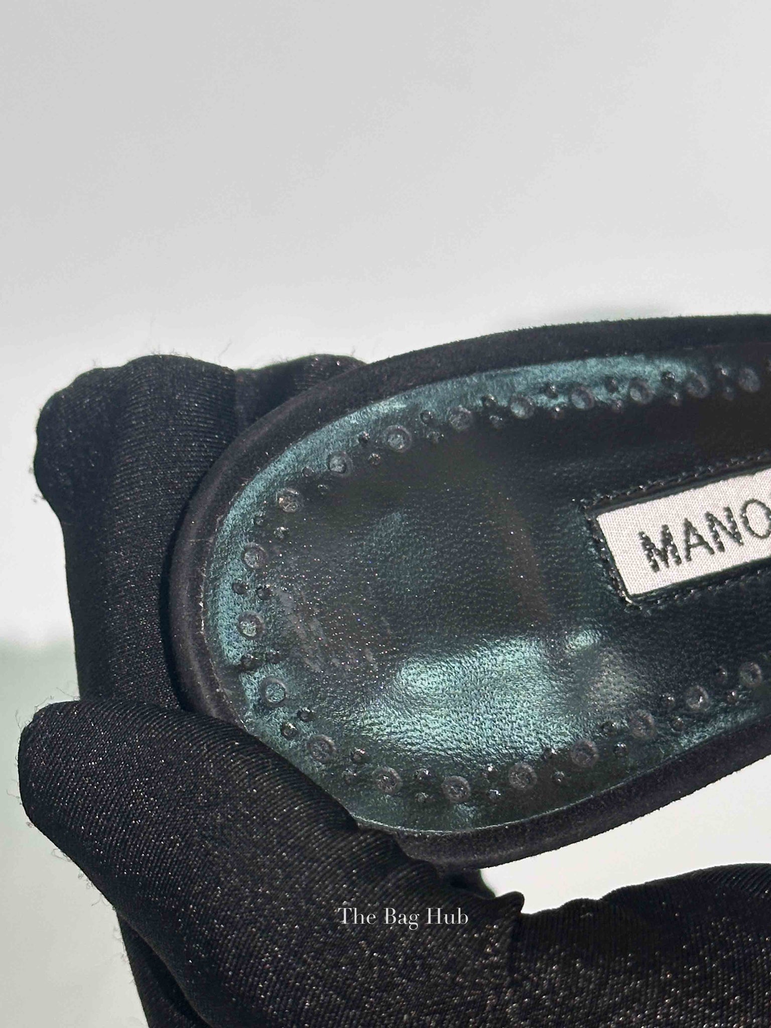 Manolo Blahnik Black Suade Jadifa Clear Stiletto Mule Sandals Size 36.5